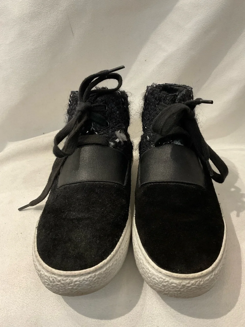 CHANEL suede tweed
